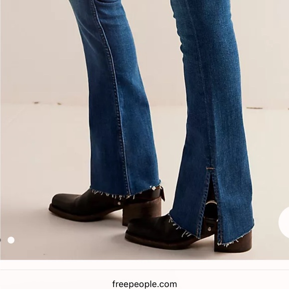 Free People Women's Boot Cut Jeans in Blue - Picture 3 of 7